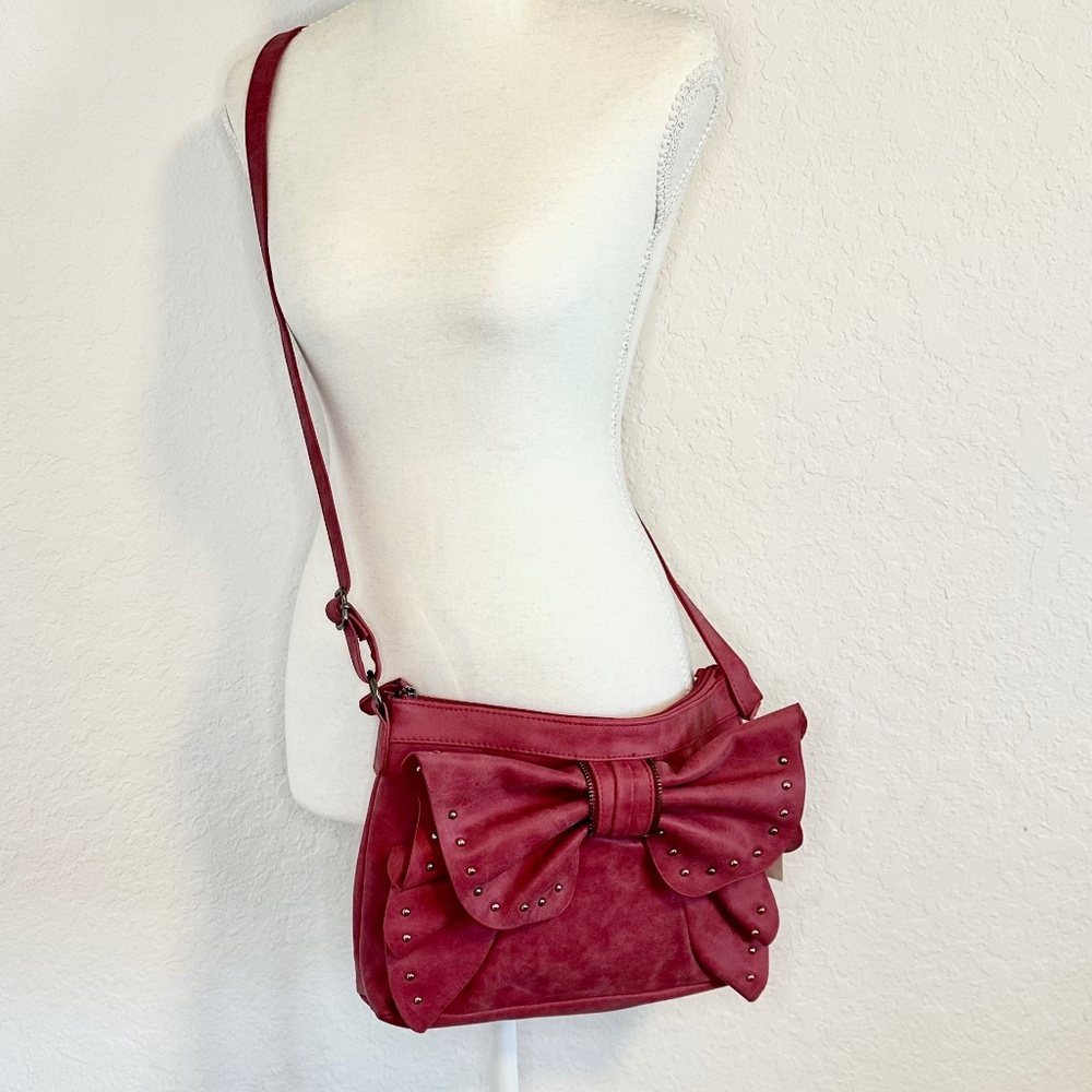 Del Mano Vintage Pink Bow-Adorned Bag/ Crossbody NWT - Picture 8 of 11